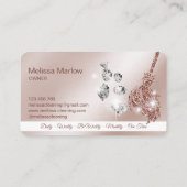 Carte De Visite Maison de nettoyage de domestique Sparkling rose d (Dos)