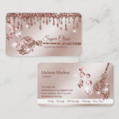 Carte De Visite Maison de nettoyage de domestique Sparkling rose d (Devant / Derrière)