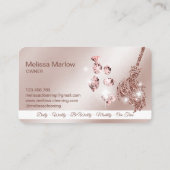 Carte De Visite Maison de nettoyage de domestique Sparkling rose d (Dos)