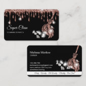 Carte De Visite Maison de nettoyage de domestique Sparkling rose d (Devant / Derrière)