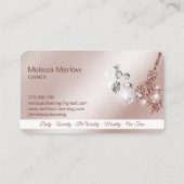 Carte De Visite Maison de nettoyage de domestique Sparkling rose d (Dos)