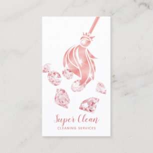Carte De Visite Maison de nettoyage de femme de ménage étincelant 