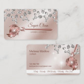 Carte De Visite Maison de nettoyage des domestiques Diamants mouss (Devant / Derrière)