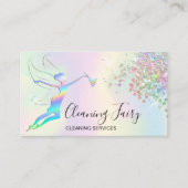 Carte De Visite Maison de nettoyage domestique Fée d'holographe ét (Devant)