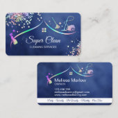 Carte De Visite Maison de nettoyage domestique Holographique Spark (Devant / Derrière)