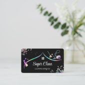 Carte De Visite Maison de nettoyage domestique Holographique Spark (Debout devant)