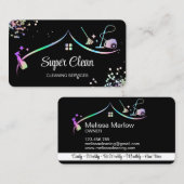 Carte De Visite Maison de nettoyage domestique Holographique Spark (Devant / Derrière)