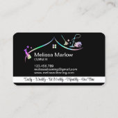 Carte De Visite Maison de nettoyage domestique Holographique Spark (Dos)