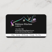 Carte De Visite Maison de nettoyage domestique Holographique Spark (Dos)