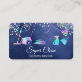 Carte De Visite Maison de nettoyage domestique Holographique Spark (Devant)