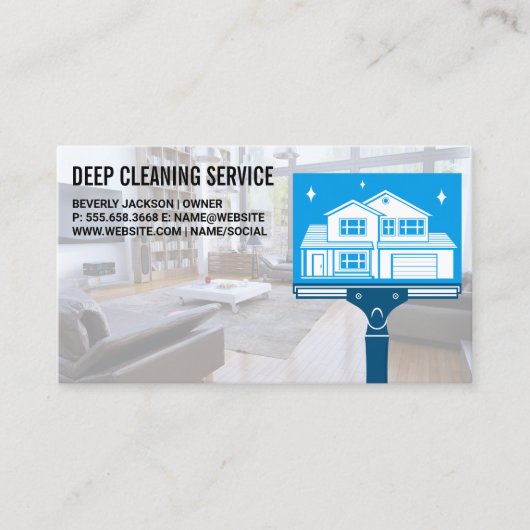 Carte De Visite Maison de nettoyage | Service de ménage (Devant)