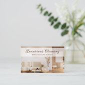 Carte De Visite Maison de nettoyage Service propre Moderne (Debout devant)