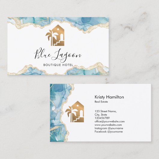 Carte De Visite maison de plage location été bed and breakfast pal (Devant / Derrière)