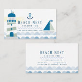 Carte De Visite Maison de plage Nautical Location de B&B (Devant / Derrière)