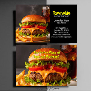 Carte De Visite Maison de restauration de boeuf bacon oeuf burger