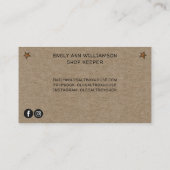 Carte De Visite Maison de Salerie primitive rustique Pays Kraft (Dos)