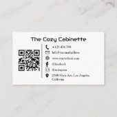 Carte De Visite Maison d'hôte moderne Code QR de location de vacan (Dos)