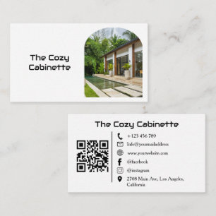 Carte De Visite Maison d'hôte moderne Code QR de location de vacan
