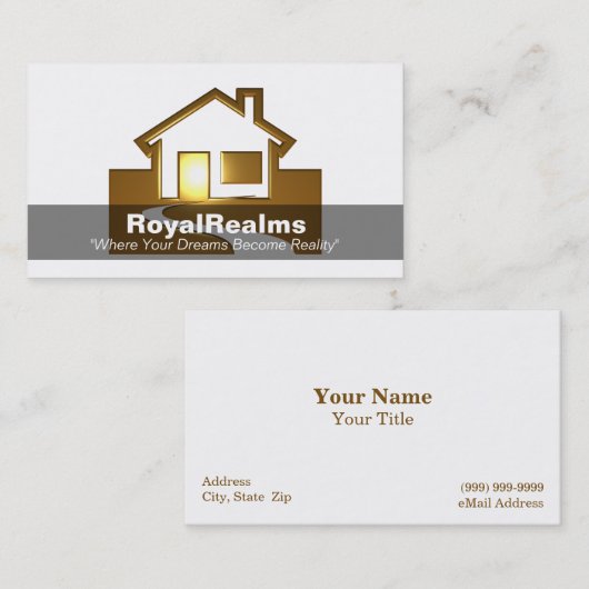 Carte De Visite Maison d'or 3D (Devant / Derrière)