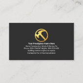 Carte De Visite Maison d'or sur couches grises Grain de bois (Dos)