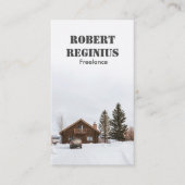 Carte De Visite maison en bois marron sur terrain recouvert de nei (Devant)