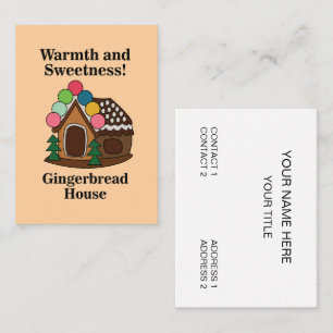 Carte De Visite Maison en pain d'épices colorée pour la cuisson