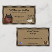 Carte De Visite Maison et mouton rouge primitifs modifiables (Devant / Derrière)