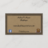 Carte De Visite Maison et mouton rouge primitifs modifiables (Dos)