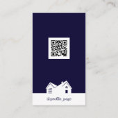 Carte De Visite Maison forme duo tonalité marine blanc (Dos)