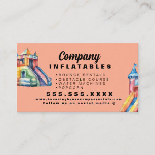 Carte De Visite Maison Gonflable Colorée Fête Aquarelle Pêche