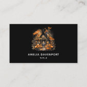 Carte De Visite Maison hantée avec Halloween Citrouille (Devant)