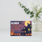 Carte De Visite Maison hantée Halloween scène de nuit d'Halloween (Debout devant)