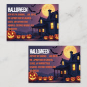 Carte De Visite Maison hantée Halloween scène de nuit d'Halloween (Devant / Derrière)