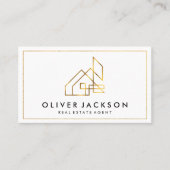 Carte De Visite Maison immobilière Lux Gold | Bordure d'or (Devant)
