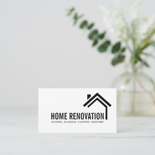 Carte De Visite Maison Maison Retrait Rénovation Construction (Debout devant)