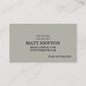 Carte De Visite Maison Maison Retrait Rénovation Construction (Dos)