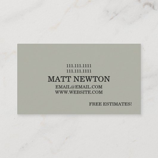 Carte De Visite Maison Maison Retrait Rénovation Construction (Dos)