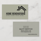 Carte De Visite Maison Maison Retrait Rénovation Construction (Devant / Derrière)