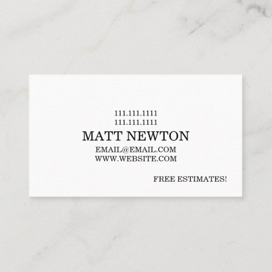 Carte De Visite Maison Maison Retrait Rénovation Construction (Dos)