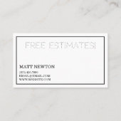 Carte De Visite Maison Maison Retrait Rénovation Construction (Dos)