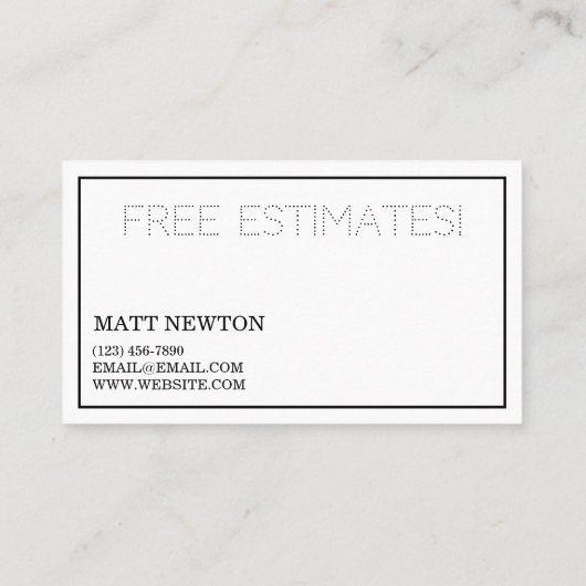 Carte De Visite Maison Maison Retrait Rénovation Construction (Dos)