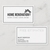 Carte De Visite Maison Maison Retrait Rénovation Construction (Devant / Derrière)