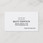 Carte De Visite Maison Maison Retrait Rénovation Construction (Dos)