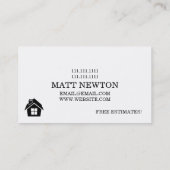 Carte De Visite Maison Maison Retrait Rénovation Construction (Dos)