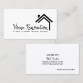 Carte De Visite Maison Maison Retrait Rénovation Construction (Devant / Derrière)