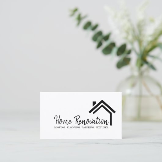 Carte De Visite Maison Maison Retrait Rénovation Construction (Debout devant)