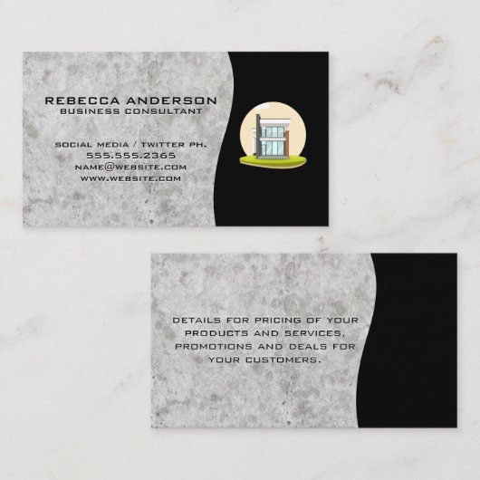 Carte De Visite Maison moderne (Devant / Derrière)