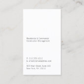 Carte De Visite Maison moderne Logo II Construction, Realtor Blanc (Dos)