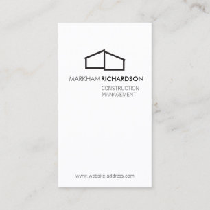 Carte De Visite Maison moderne Logo II Construction, Realtor Blanc