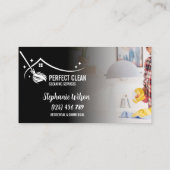 Carte De Visite Maison moderne tendance Nettoyage Maid Janitorial  (Dos)